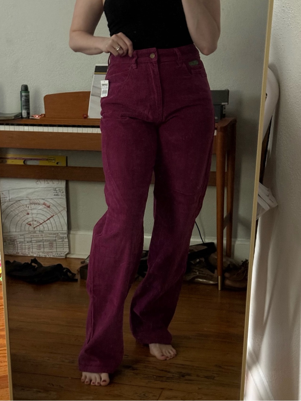Women’s High-Rise Corduroy Jeans in Berry